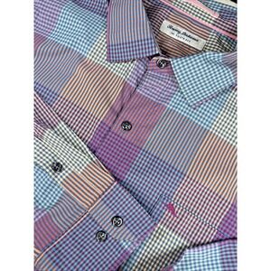 Tommy Bahama Siesta Key Paloma Check Stretch Button Up Long Sleeve Size 3XL